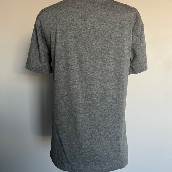 T by Alexander Wang Grey Supima Cotton Relaxed Fit T-Shirt Leather Pocket Tee - Picture 7 of 11